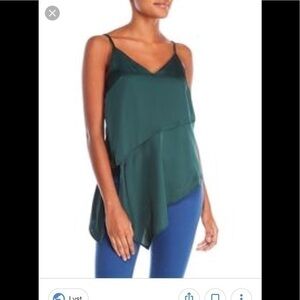 RENAMED Green Beautiful asymmetrical satin top